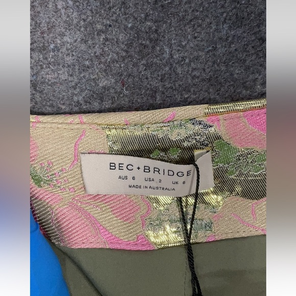 bec + bridge Meet Me at the Disco Gold and Pink Floral Mini Skirt - Picture 4 of 7